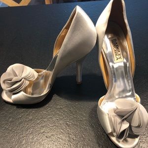 Badgley Mischka Randall Silver Satin
